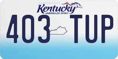 KY license plate 403TUP