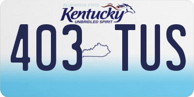 KY license plate 403TUS