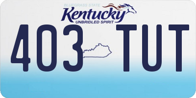 KY license plate 403TUT