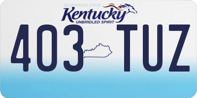 KY license plate 403TUZ