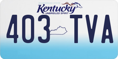 KY license plate 403TVA
