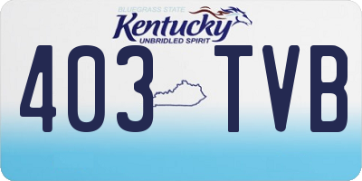 KY license plate 403TVB