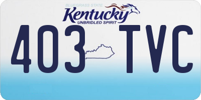 KY license plate 403TVC