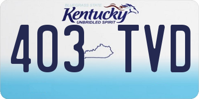 KY license plate 403TVD