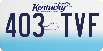 KY license plate 403TVF
