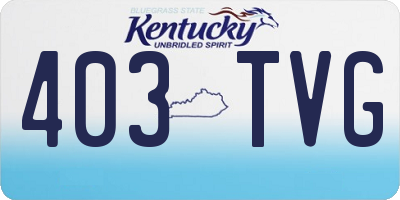 KY license plate 403TVG