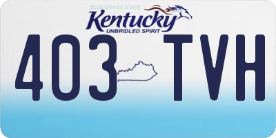 KY license plate 403TVH