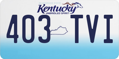 KY license plate 403TVI
