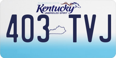 KY license plate 403TVJ