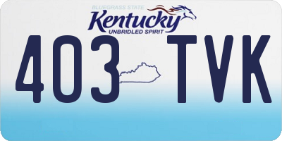 KY license plate 403TVK