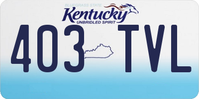 KY license plate 403TVL