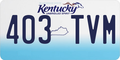 KY license plate 403TVM