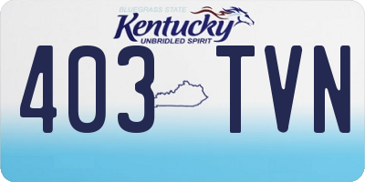 KY license plate 403TVN