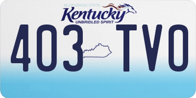 KY license plate 403TVO
