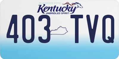 KY license plate 403TVQ