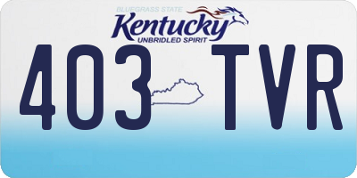 KY license plate 403TVR