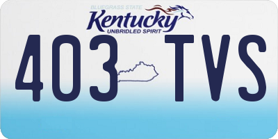 KY license plate 403TVS