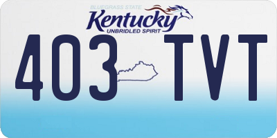 KY license plate 403TVT