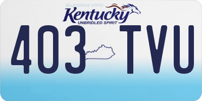 KY license plate 403TVU
