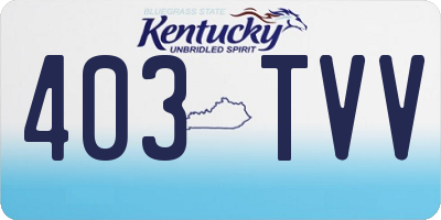 KY license plate 403TVV