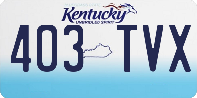 KY license plate 403TVX