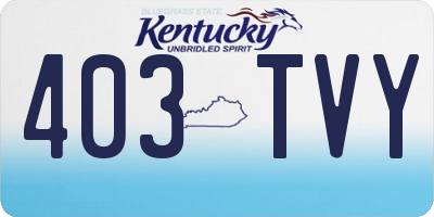 KY license plate 403TVY