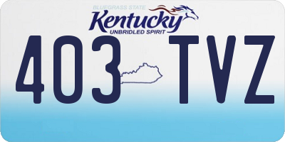 KY license plate 403TVZ
