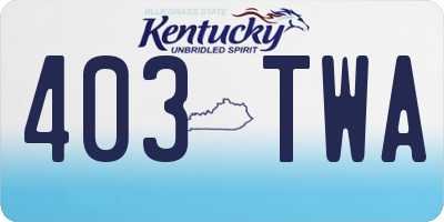 KY license plate 403TWA