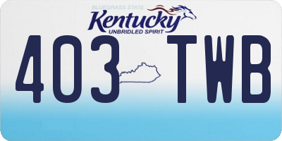 KY license plate 403TWB