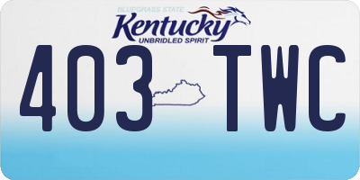 KY license plate 403TWC