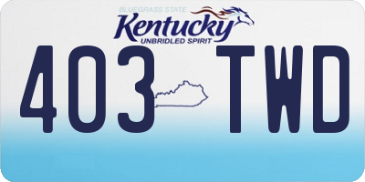 KY license plate 403TWD