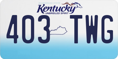 KY license plate 403TWG
