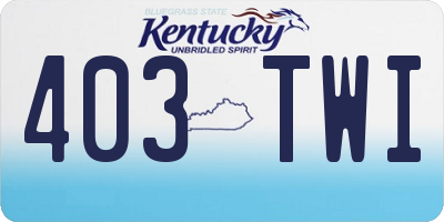 KY license plate 403TWI