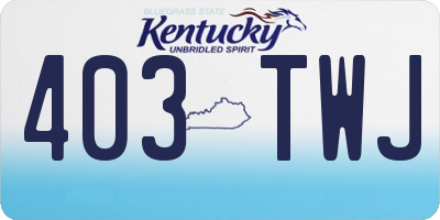 KY license plate 403TWJ