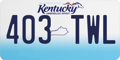 KY license plate 403TWL