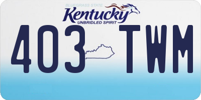 KY license plate 403TWM