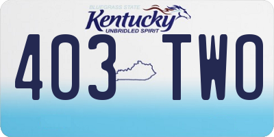 KY license plate 403TWO