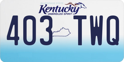 KY license plate 403TWQ