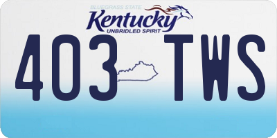 KY license plate 403TWS