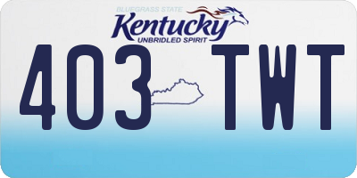 KY license plate 403TWT