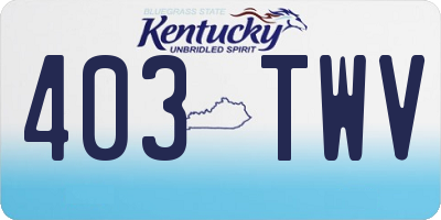 KY license plate 403TWV