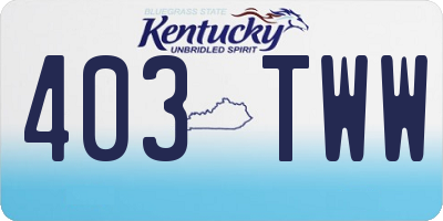 KY license plate 403TWW