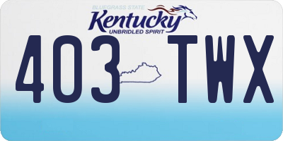 KY license plate 403TWX