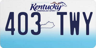 KY license plate 403TWY