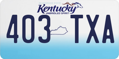 KY license plate 403TXA