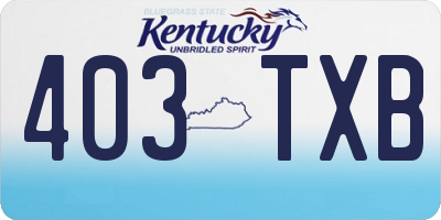 KY license plate 403TXB