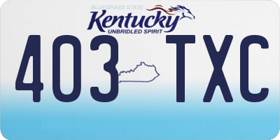 KY license plate 403TXC