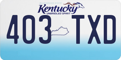 KY license plate 403TXD