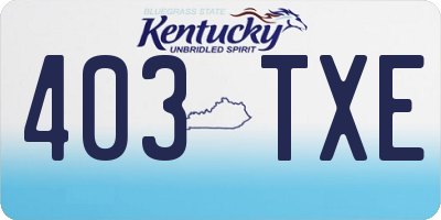 KY license plate 403TXE