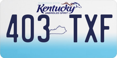 KY license plate 403TXF
